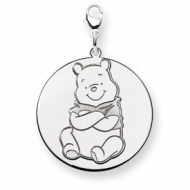 Sterling Silver Winnie the Pooh Large Lobster Clasp Two Layer Charm