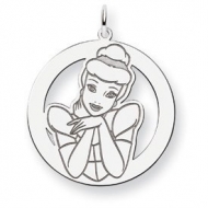 Sterling Silver Cinderella Round Charm