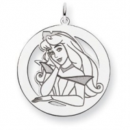 Sterling Silver Princess Aurora Round Charm