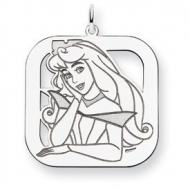 Sterling Silver Princess Aurora Square Charm