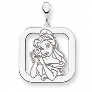 Sterling Silver Belle Lobster Clasp Square Charm