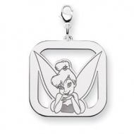 Sterling Silver Tinker Bell Lobster Clasp Square Charm