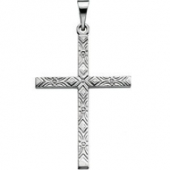 14K White Gold CROSS PENDANT