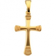 14K Yellow Gold CROSS PENDANT W DESIGN