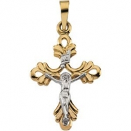 TWO TONE CRUCIFIX PENDANT
