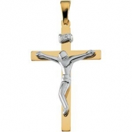 TWO TONE CRUCIFIX PENDANT