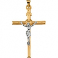 TWO TONE CRUCIFIX PENDANT
