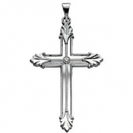 14K White Gold CROSS PENDANT