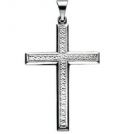 14K White Gold CROSS PENDANT