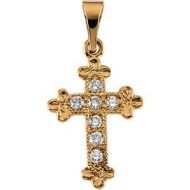 CROSS PENDANT W DIAMOND