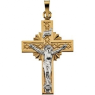 TWO TONE CRUCIFIX PENDANT