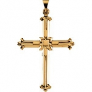 14K Yellow Gold LARGE CROSS PENDANT