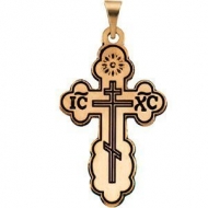 14K Yellow Gold DIE STRUCK ORTHODOX CROSS