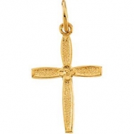 14K YELLOW GOLD CHILD S CROSS PENDANT W HEART