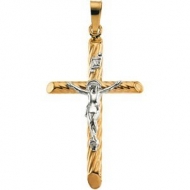 TWO TONE CRUCIFIX PENDANT