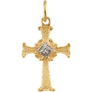 CHILD S CROSS PENDANT W DIAMOND