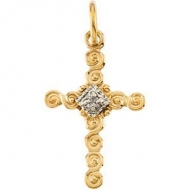 CHILD S CROSS PENDANT W DIAMOND