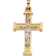 TWO TONE CRUCIFIX PENDANT