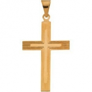 14K Yellow Gold CROSS PENDANT W DESIGN