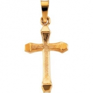 14K Yellow Gold CROSS PENDANT W DESIGN