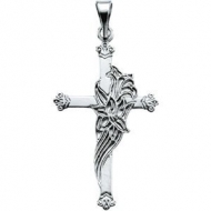14K White Gold CROSS PENDANT