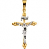 TWO TONE CRUCIFIX PENDANT