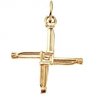 14K Yellow Gold ST  BRIDGET S CROSS PENDANT