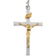 TWO TONE CRUCIFIX PENDANT