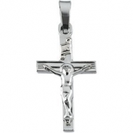 14K White Gold CRUCIFIX PENDANT