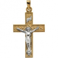 TWO TONE CRUCIFIX PENDANT