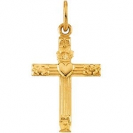 CHILD S CROSS W HEART PENDANT