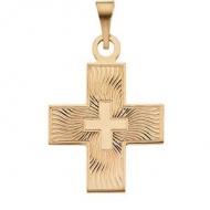 14K Yellow Gold GREEK CROSS PENDANT