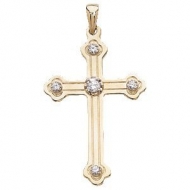 CROSS PENDANT W DIAMOND