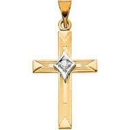 CROSS PENDANT W DIAMOND