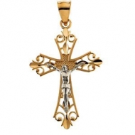 TWO TONE CRUCIFIX PENDANT