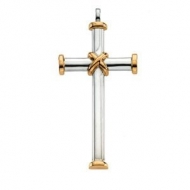 14K Two Tone Gold CROSS PENDANT