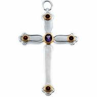 GENUINE AMETHYST AND MOZAMBIQUE GARNET PECTORAL CR