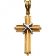 TWO TONE CROSS PENDANT