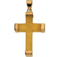 YELLOW JADE 14K YELLOW GOLD SQUARE CROSS