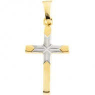 14K Two Tone Gold CROSS PENDANT