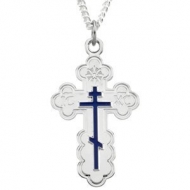 Sterling Silver ST  ANDREW CROSS w  Blue Enamel