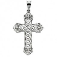 14K White Gold CROSS PENDANT