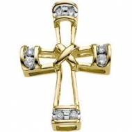 14KY RHOD PLTD DIA UNITY CROSS