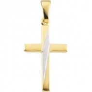 14K Two Tone Gold CROSS PENDANT