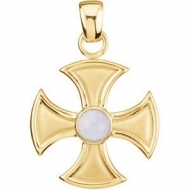 MALTESE CROSS WITH CHALCEDONY