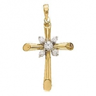 CROSS PENDANT W DIAMOND