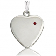Sterling Silver  Heart with Birthstone Locket