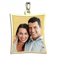 Curved Rectangle with Border Photo Pendant Charm  EXCLUSIVE 