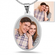 Oval with Thin Border Photo Pendant Picture Charm