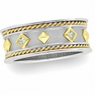 TWO TONE DIAMOND ETRUSCAN BAND